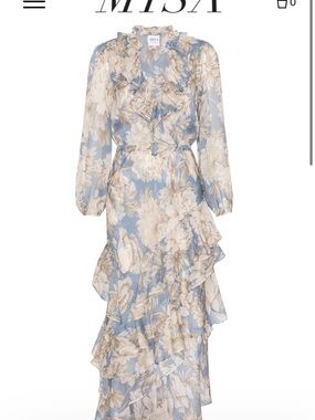 Misa Los Angeles  Floral Ruffle Maxi Dress, size XS, NWT, this season